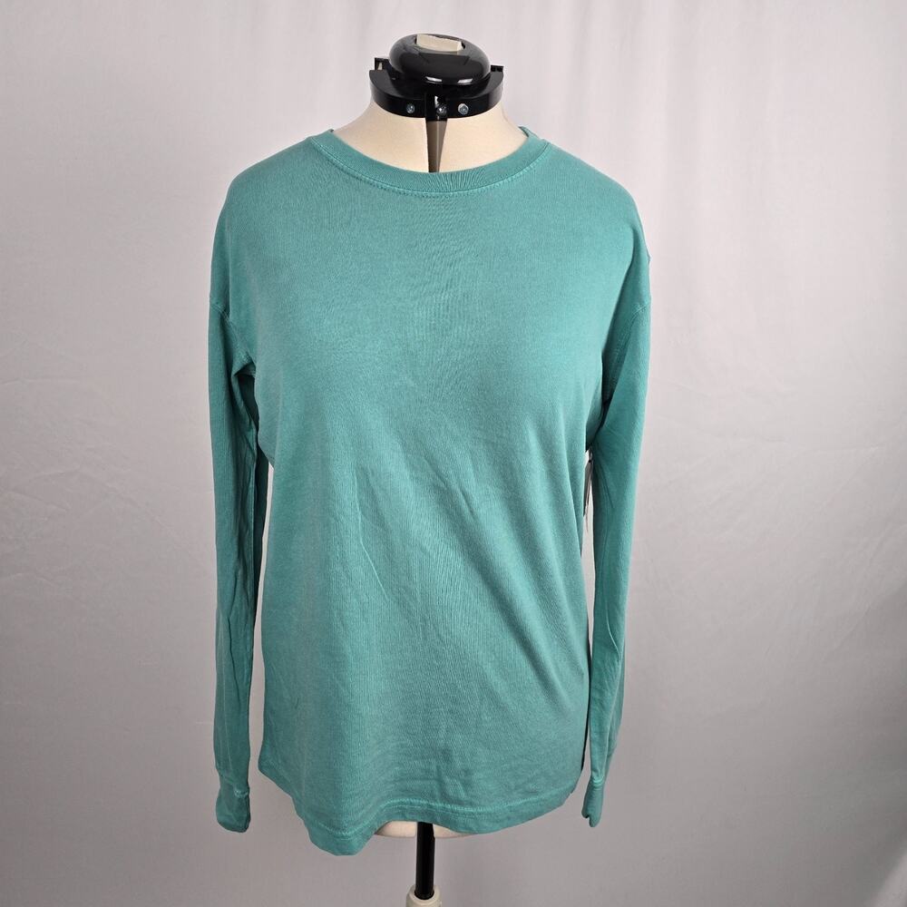 U.S. Apparel Cotton T-Shirt Women's M Caribbean Sea Crew Neck Long Sleeve NWT